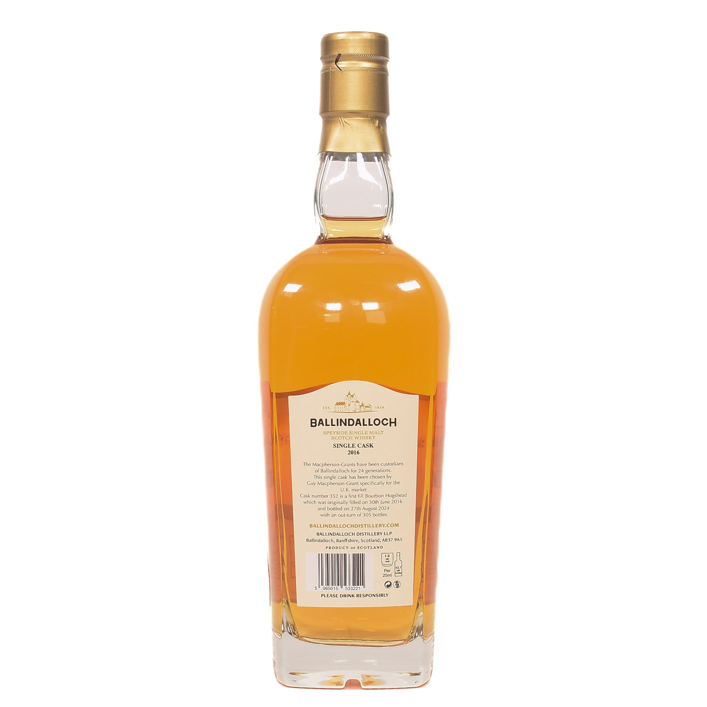 Ballindalloch - Single Bourbon Cask #352 - 2016