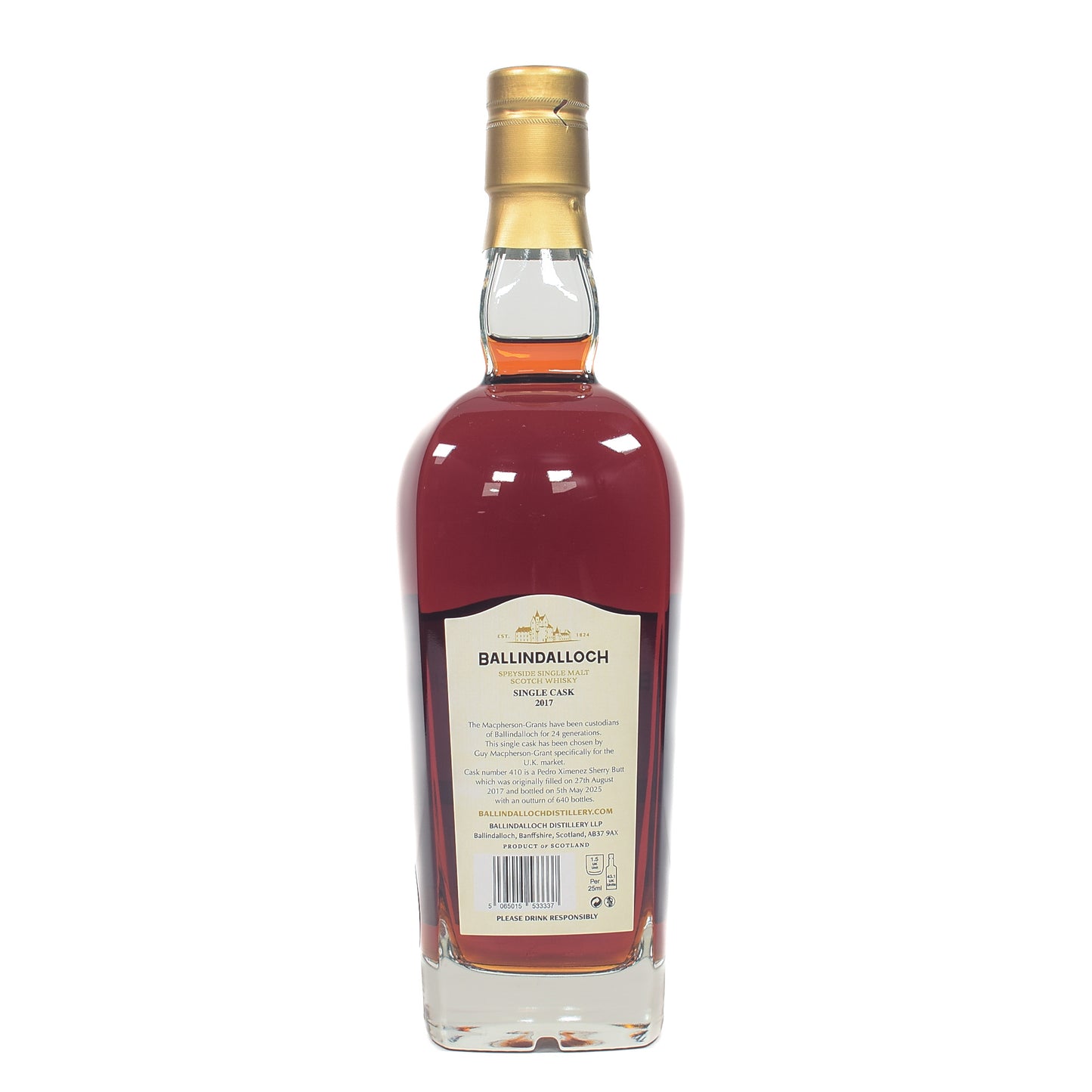 Ballindalloch - 2017 Pedro Ximenez Sherry Butt No. 410 - UK Exclusive