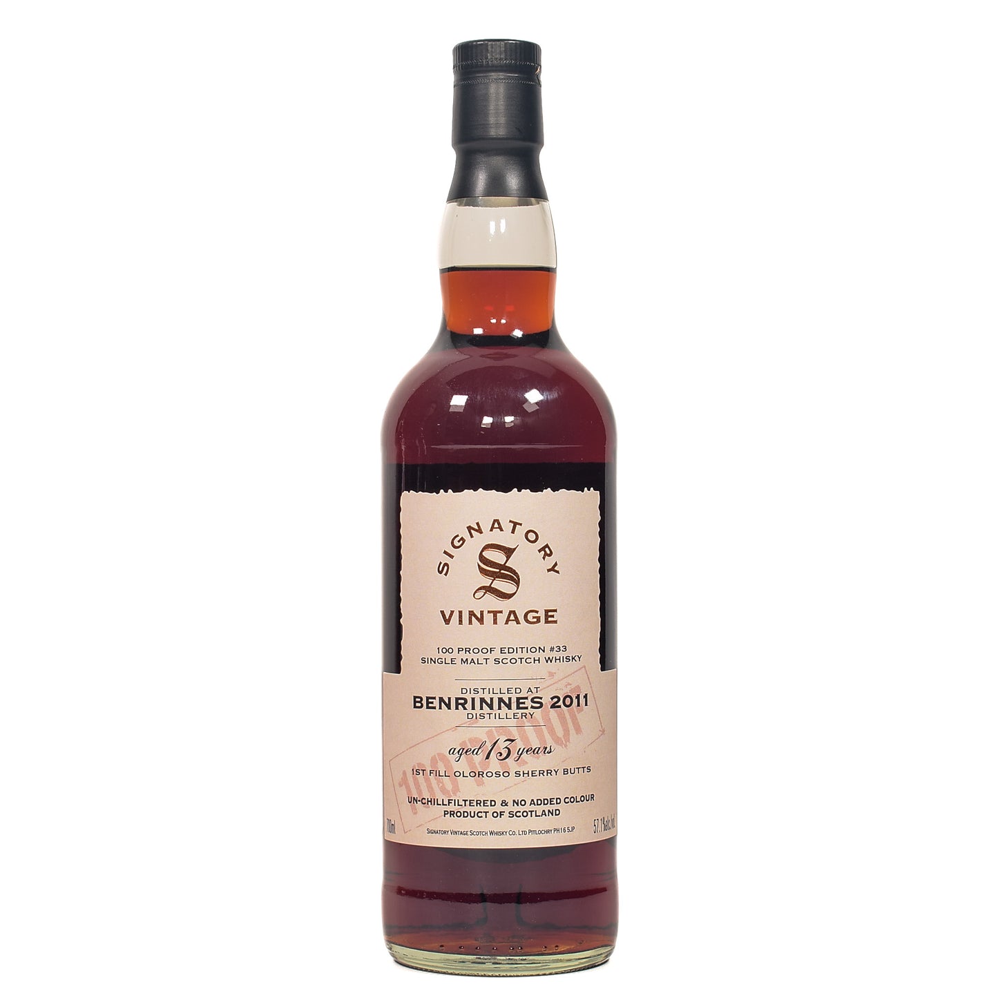 Benrinnes - 13 Year Old - Signatory 100 Proof #33