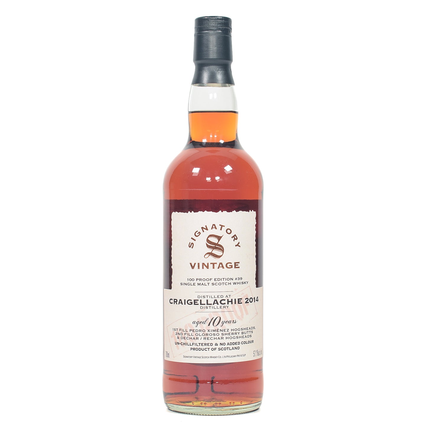 Craigellachie - 10 Year Old - Signatory 100 Proof #39