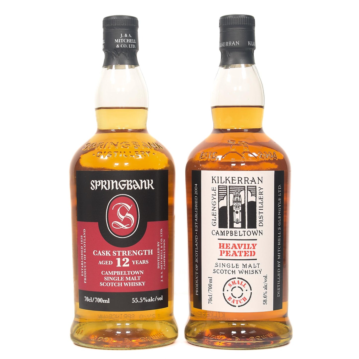 Springbank 12 Year Old Cask Strength - Kilkerran Heavily Peated Batch 13 Combo (2x70cl)